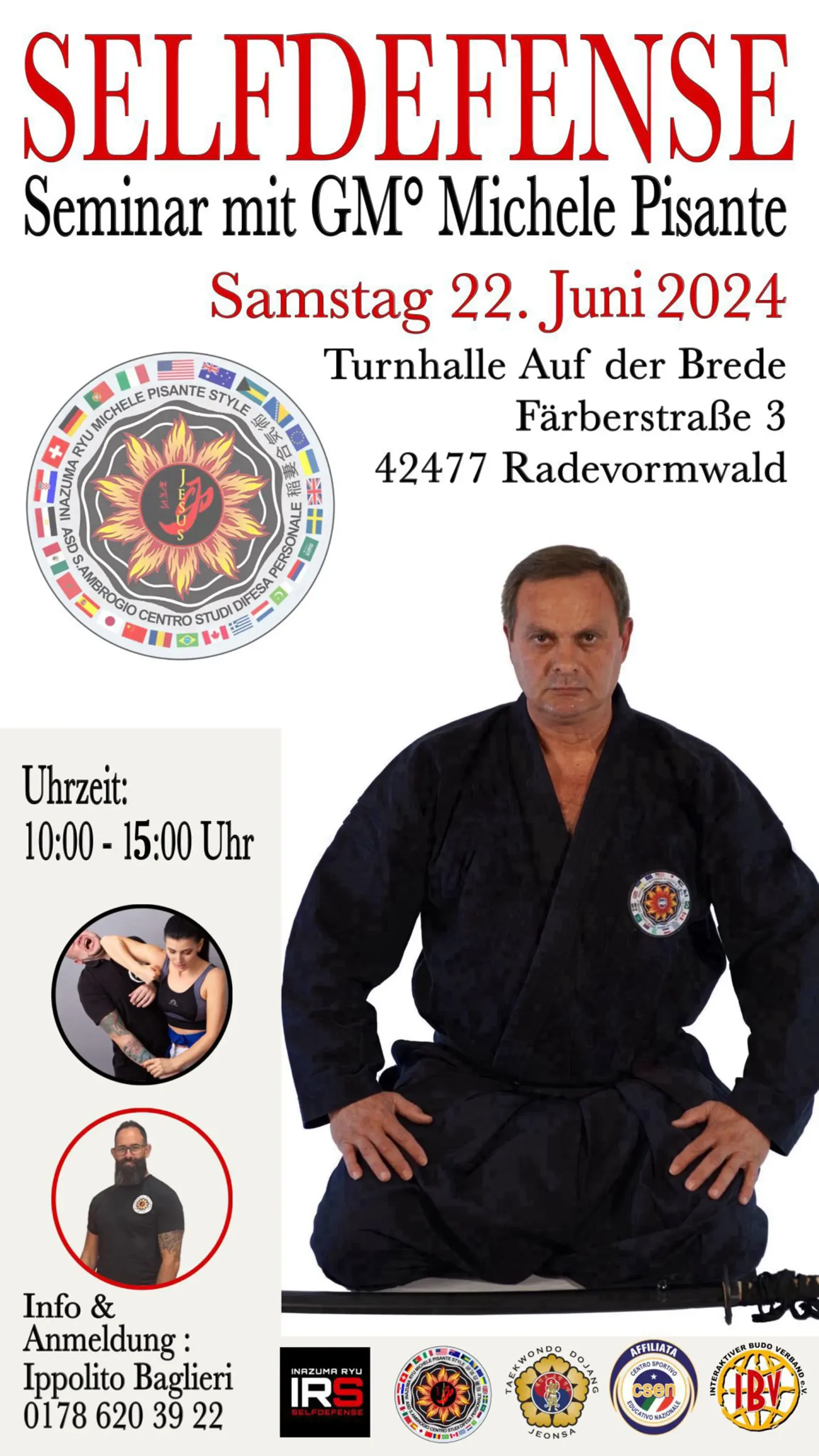 Selfdefense Seminar mit GM° Michele Pisante - 22. Juni 2024 - Radevormwald