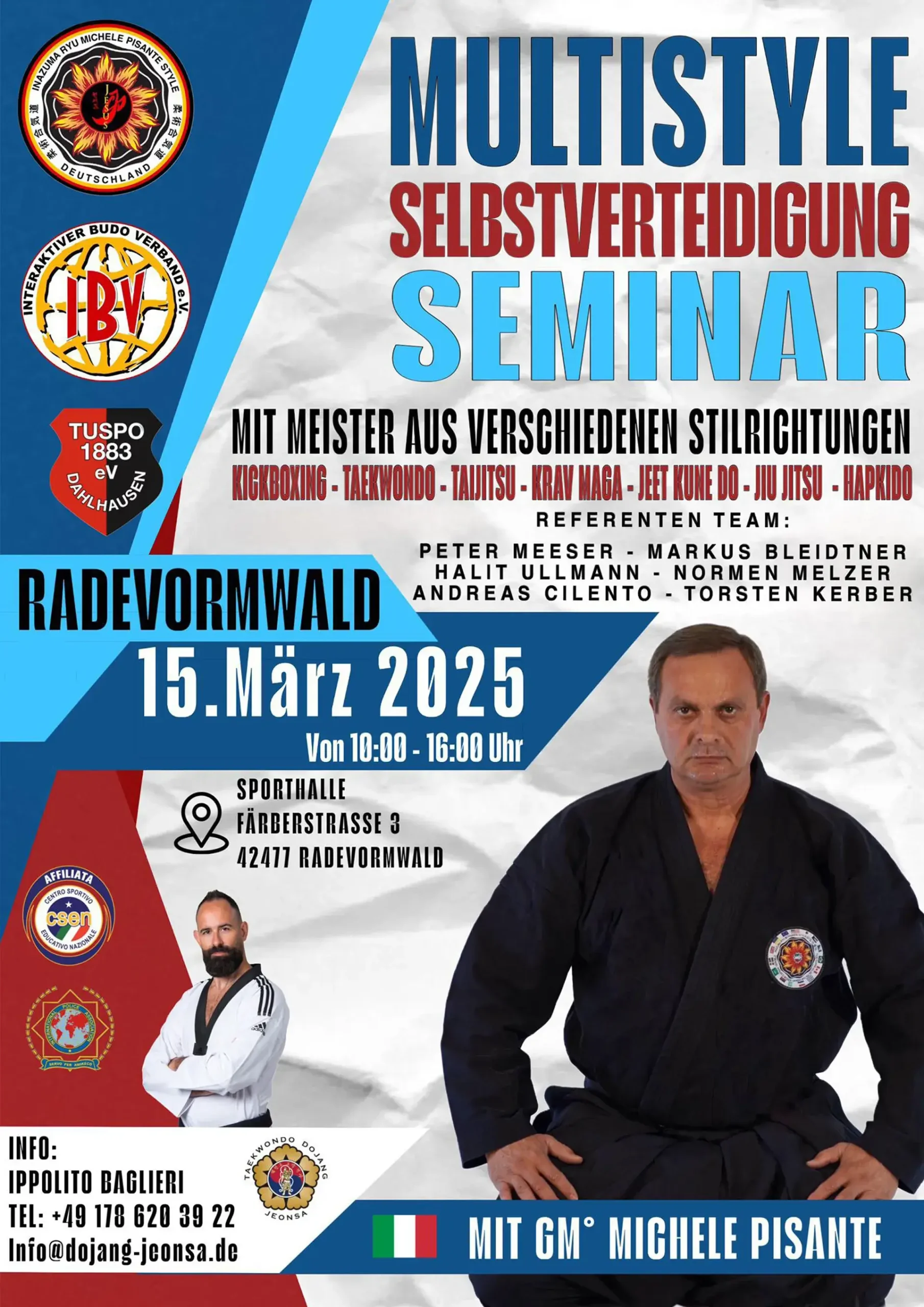 Multistyle Selbstverteidigungsseminar am 15 März 2025 in Radevormwald